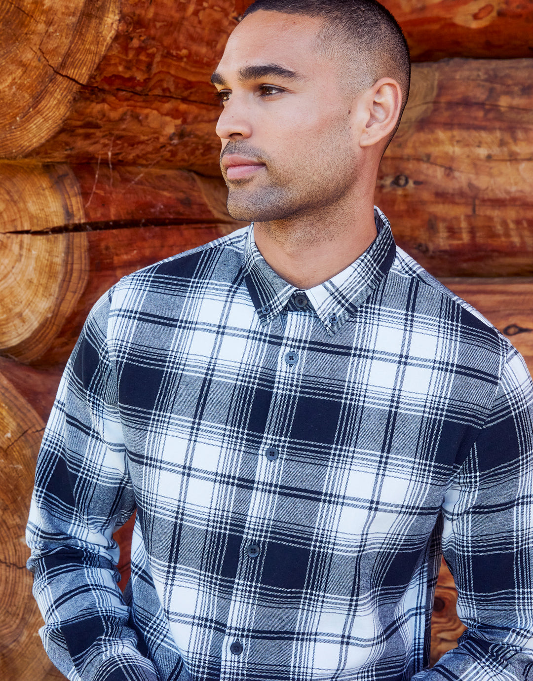 Black & White Check Long Sleeve Shirt