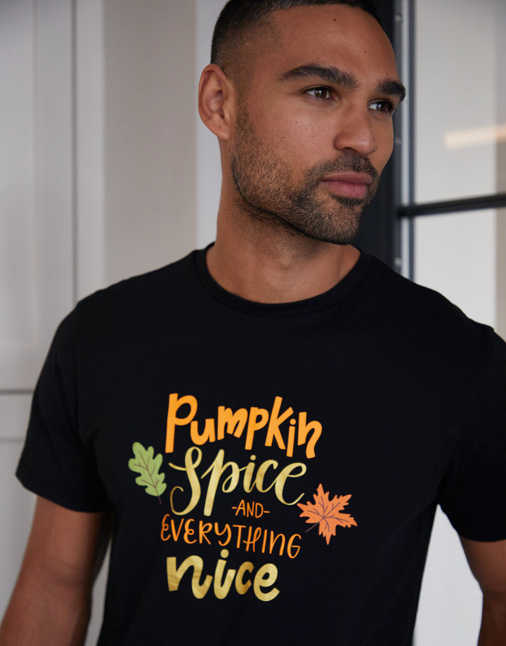 Black Pumpkin Graphic PrintPyjamas (2-Piece Set)