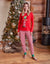 Red Elf Candy Cane Stripe Christmas Pyjamas (2-Piece Set)