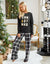 Black Check Long Sleeve Christmas Pyjamas (2-Piece Set)