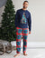 Navy Christmas Tree Graphic Long Sleeve Check Pyjamas