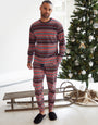 Red Fairisle Long Sleeve Christmas Pyjamas (2-Piece Set)