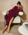 Burgundy Fluffy Dressing Gown