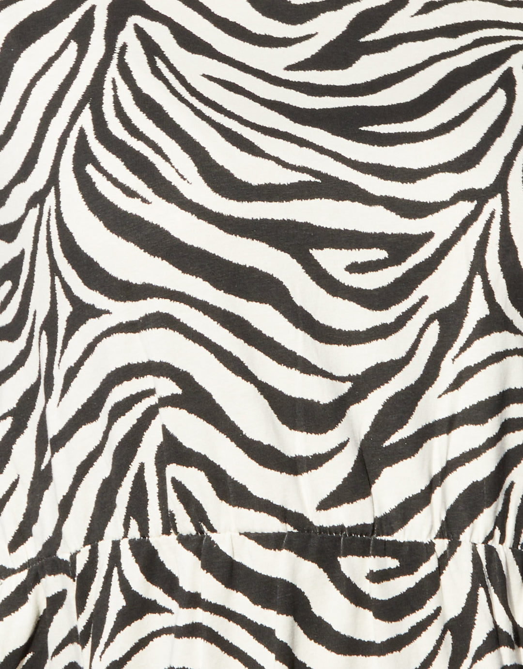 Black Zebra Print Jersey Midi Smock Dress with Pockets