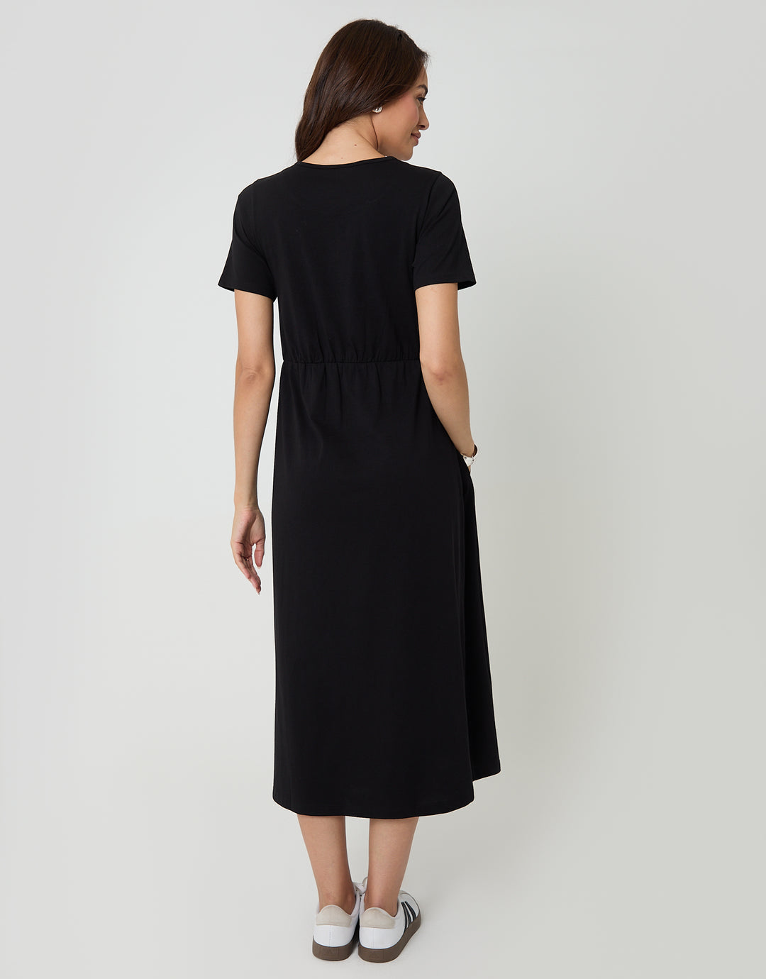 Leopard & Black Jersey Midi Smock Dresses with Pockets (2 Pack)