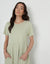 Sage Green Jersey Midi Smock Dress with Pockets