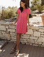Pink Zebra Print Jersey Smock Dress with Pockets
