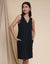 Black Linen Blend Sleeveless Shift Dress