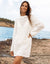 Cream Crochet Long Sleeve Mini Dress
