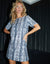 Snake Print Sequin Mini Party Dress in Grey