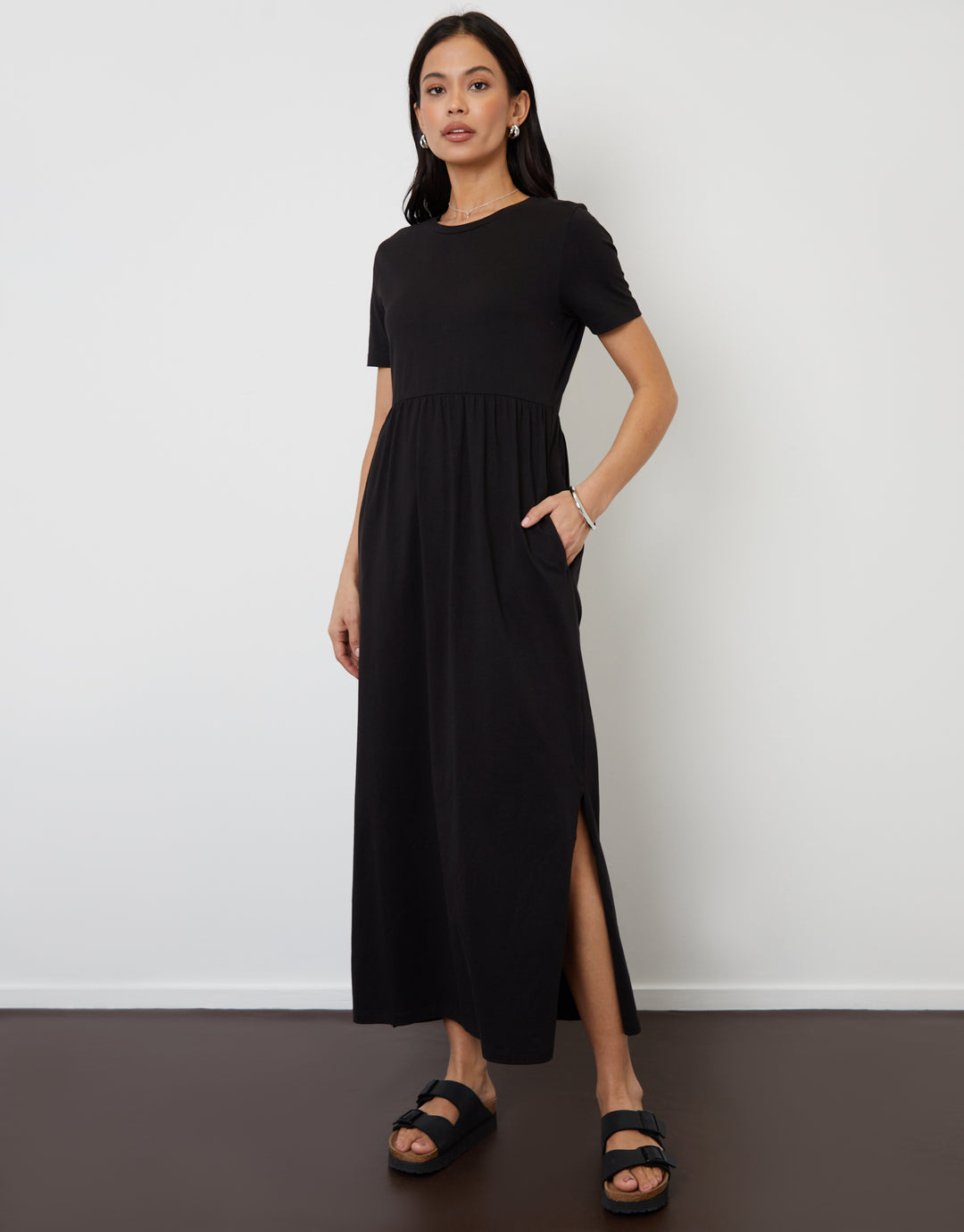 Threadbare Women's Black Jersey Maxi Dress with Pockets Threadbare Women's Black Jersey Maxi Dress with Pockets