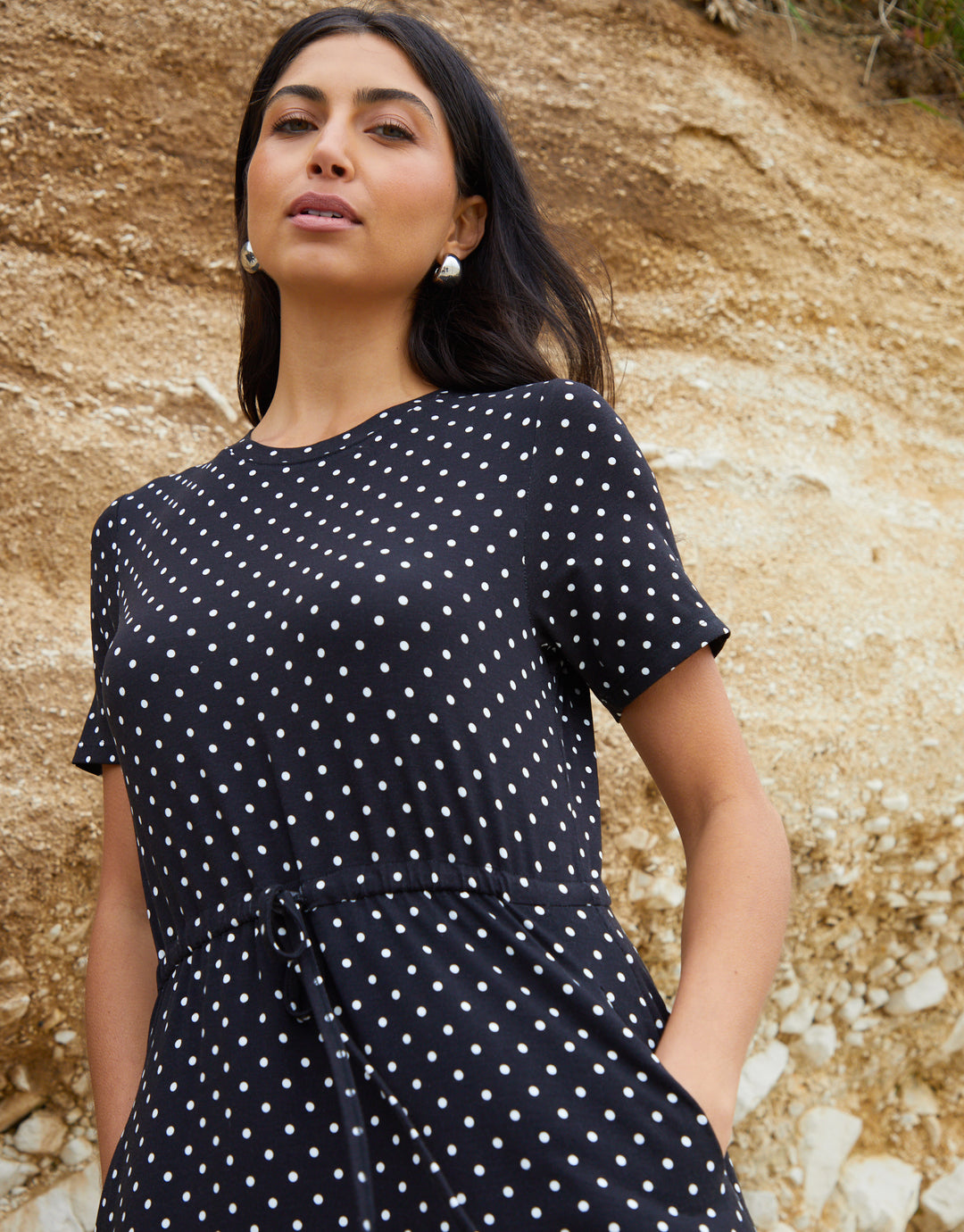 blue and black polka dot dress Ever-Pretty Inclusive Plus Size Chiffon Empire Waist Mother of the Bride Dress main image 0
