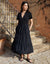 Black Tiered Jersey Poplin Mix Maxi Dress