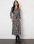 Spotted Chiffon Belted Maxi Shirt Dress in Black Polka Dot