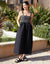 Black Shirred Bodice Midaxi Dress