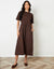 Chocolate Brown 2-in-1 Sweat Dress with Poplin Skirt