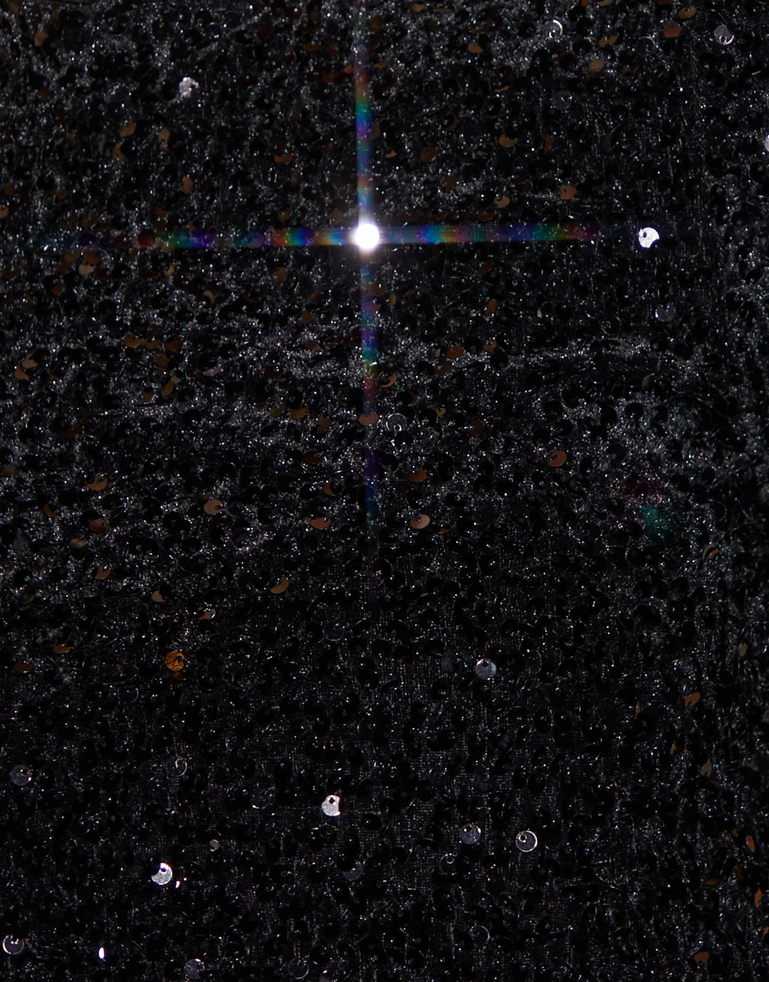 Black High Neck Sequin Velour Mini Dress