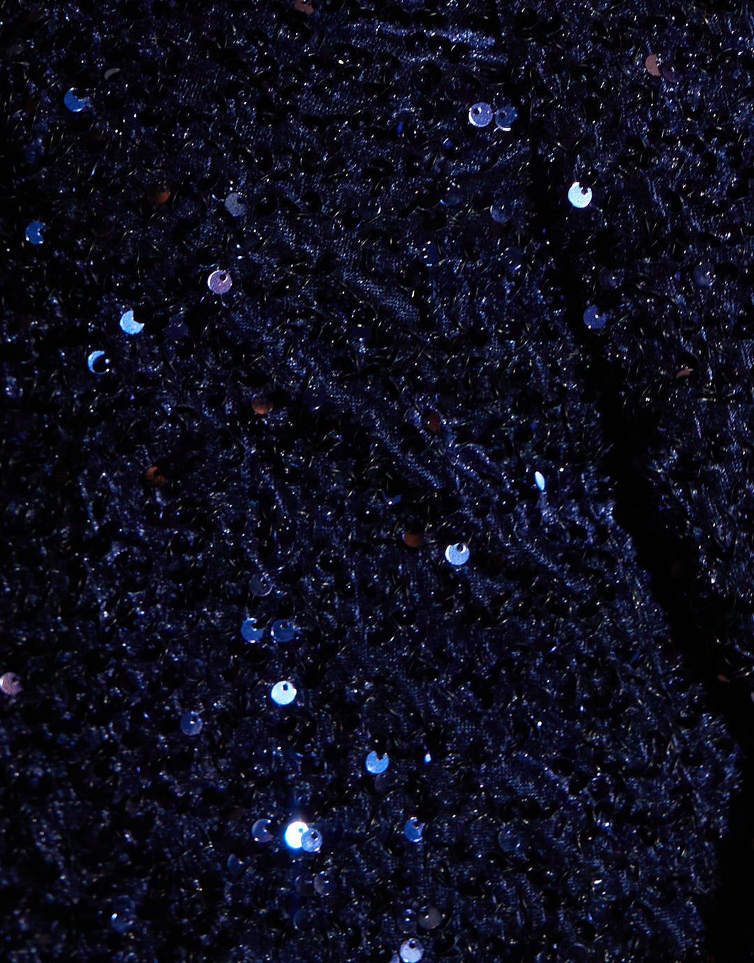 Navy Sequin Velour V Neck Mini Dress