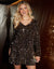 Bronze Sequin Velour V Neck Mini Dress
