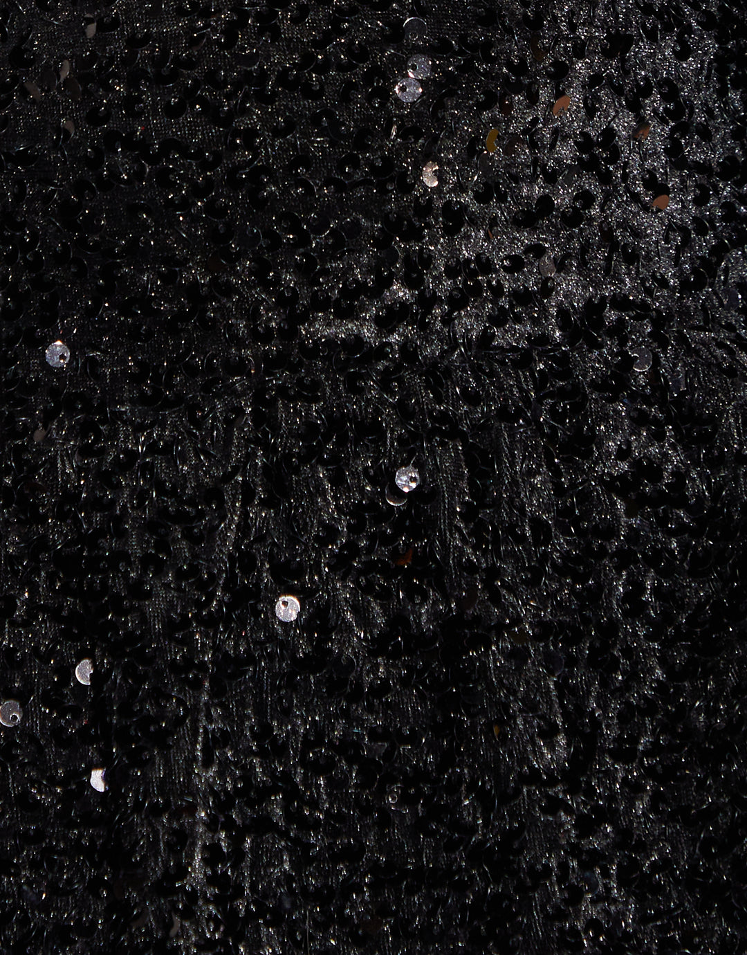 Black Sequin Velour Bow Detail Mini Dress