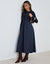 Navy 2-in-1 Jersey Poplin Mix Button Down Dress