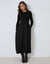 Black 2-in-1 Jersey Poplin Mix Button Down Dress