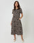 Leopard Jersey Midi Smock Dress with Pockets