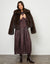 Chocolate Brown 2-in-1 Relaxed Ribbed Sweatshirt Midi Dress