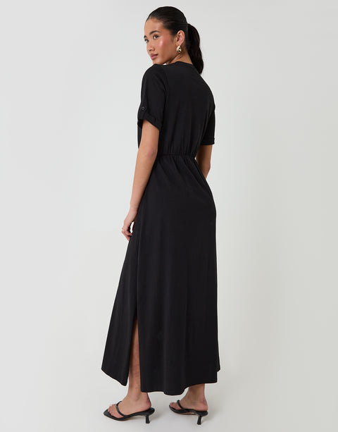 Threadbare Jersey Midi Dress Manon in Black - back view