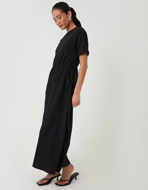 Threadbare Jersey Midi Dress Manon in Black - full body
