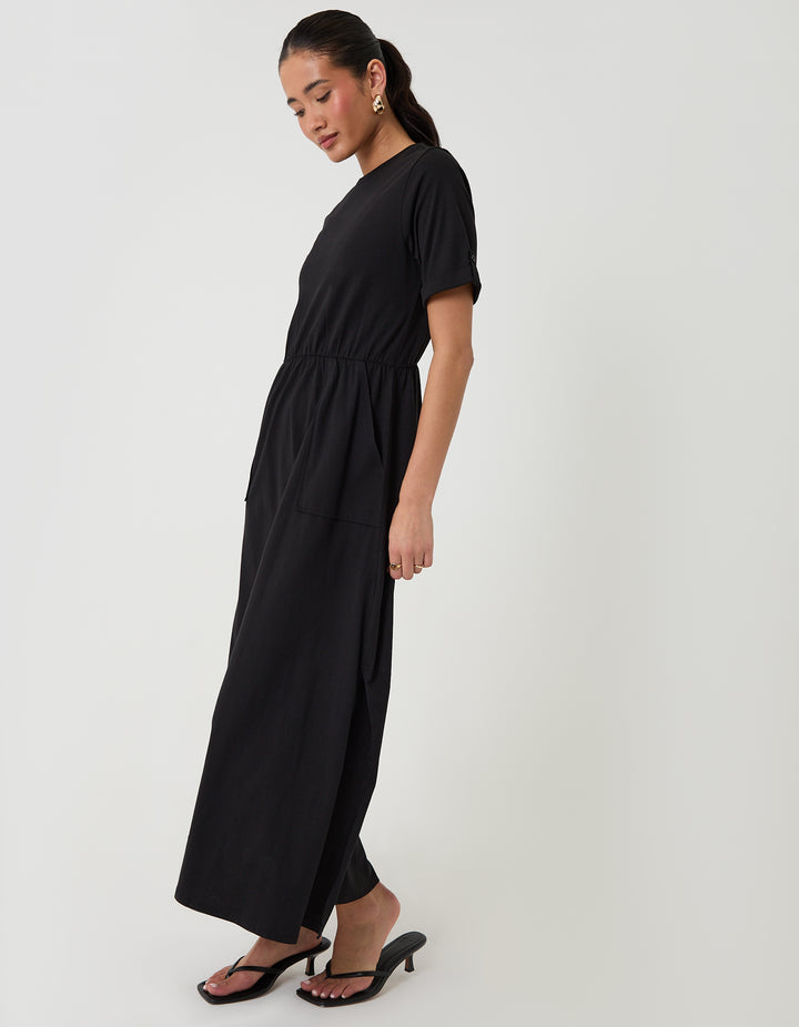 Threadbare Jersey Midi Dress Manon in Black - full body