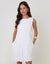 Linen Blend Pinafore Dress in White