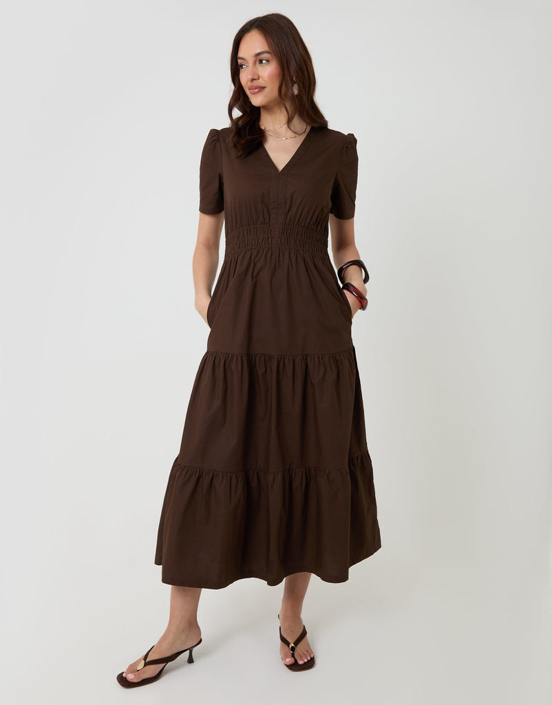 Pure Cotton Tiered Midaxi Dress