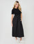 Black 2-in-1 Jersey Poplin Mix Crew Neck Midi Dress