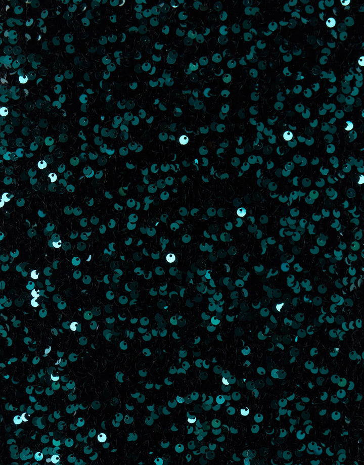 Threadbare Sequin Bow Tie Detail Mini Dress in Teal - sequin