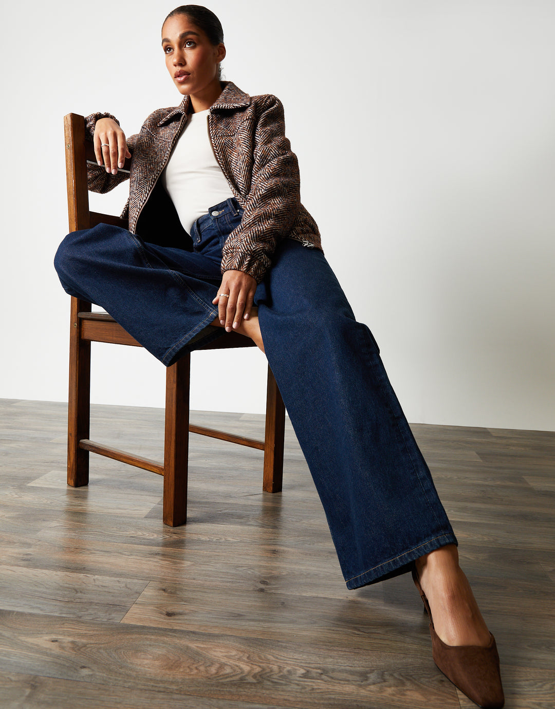 Indigo Wash Baggy Wide Leg Jeans