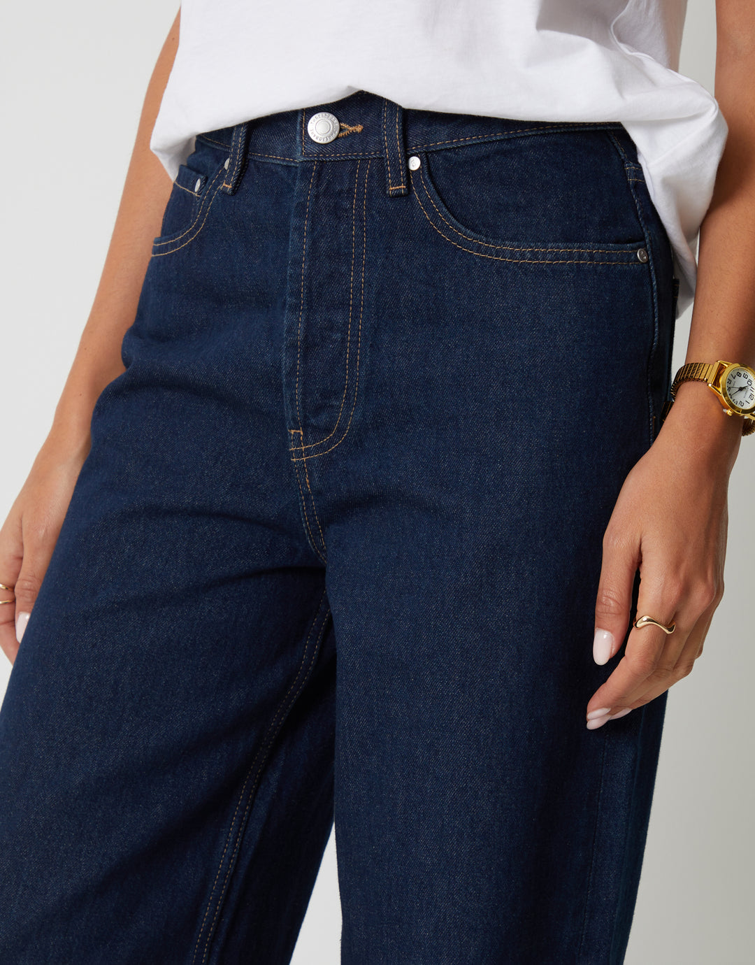 Indigo Wash Baggy Wide Leg Jeans