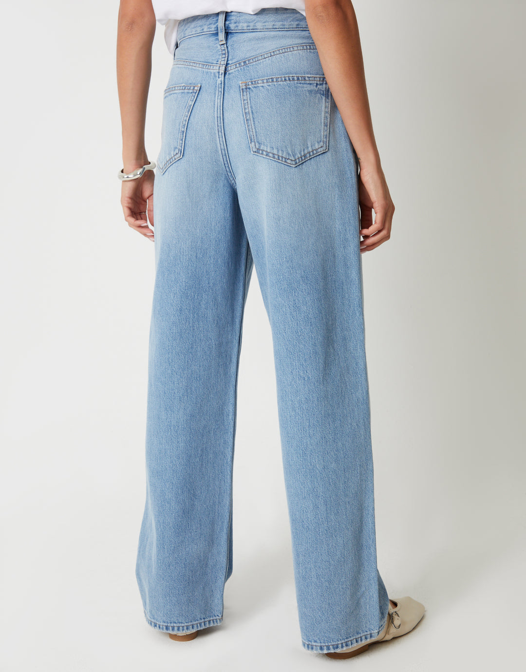 Light Wash Baggy Wide Leg Jeans