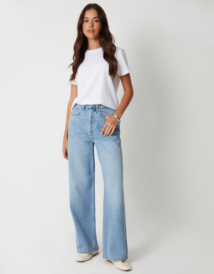 Light Wash Baggy Wide Leg Jeans