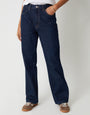 Indigo Wash Wide Straight Leg Jeans