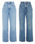 Light & Mid Wash Baggy Wide Leg Jeans (2 Pack)
