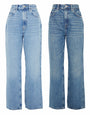 Light & Mid Wash Baggy Wide Leg Jeans (2 Pack)