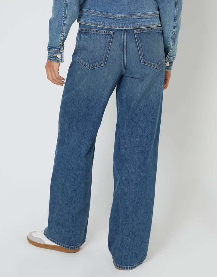 Light & Mid Wash Baggy Wide Leg Jeans (2 Pack)