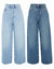 2 Pack Wide Straight Leg Jeans in Light & Mid Wash
