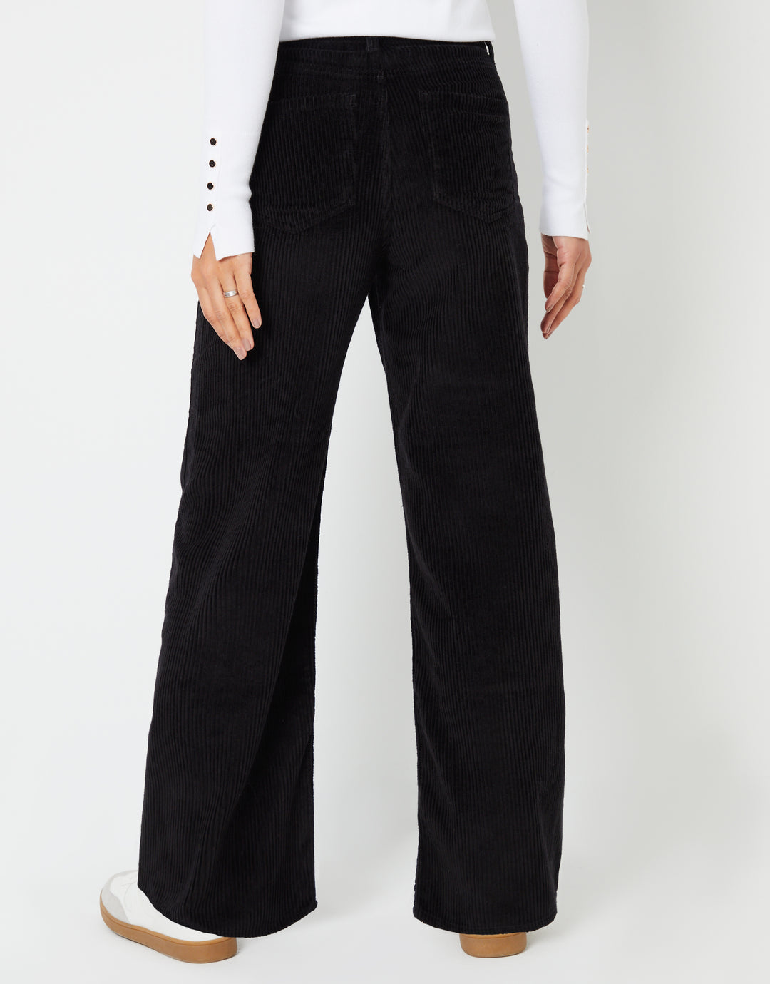 Black Wide Leg Corduroy Jeans