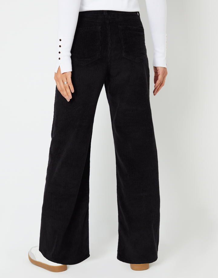 Black Wide Leg Corduroy Jeans