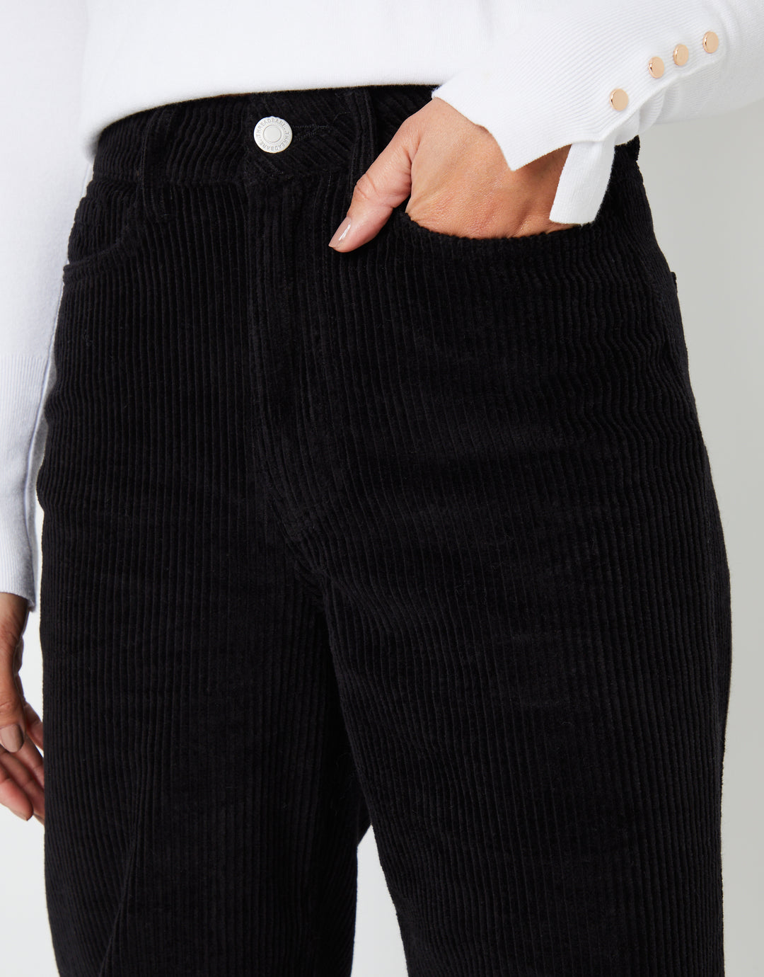Black Wide Leg Corduroy Jeans