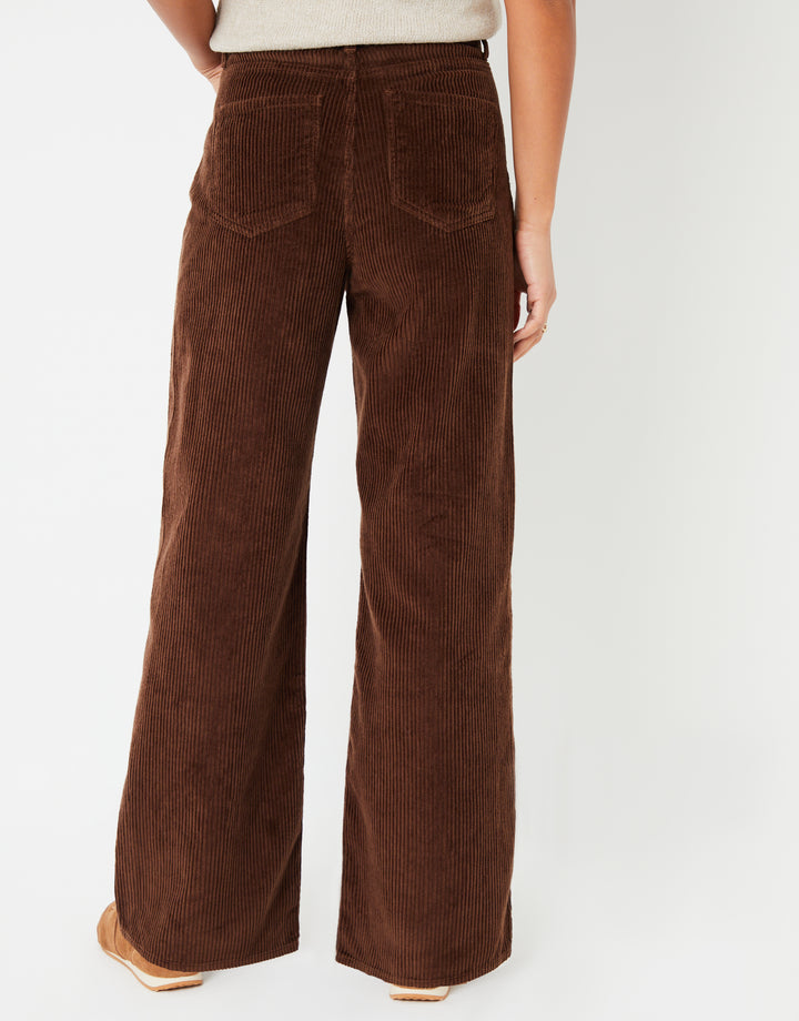 Chocolate Brown Wide Leg Corduroy Jeans