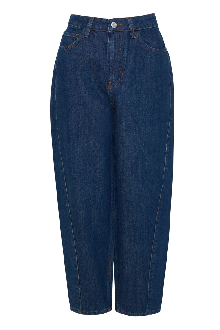 Indigo Wash Barrel Leg Jeans