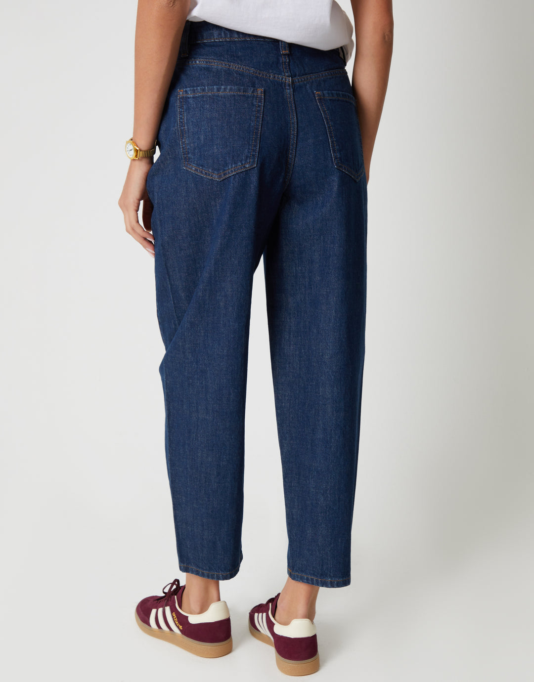 Indigo Wash Barrel Leg Jeans